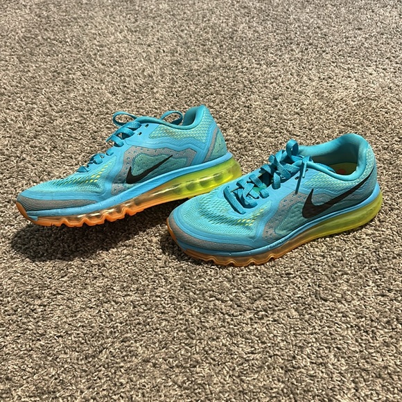 Teal, orange, and yellow nike air max - Picture 3 of 5